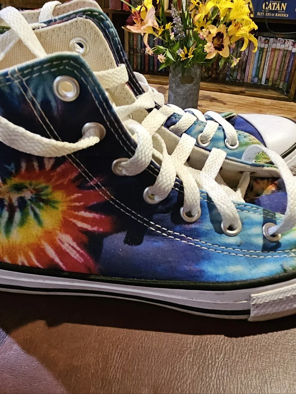 Converse Brand Tie-Dye High Top Canvas Sneakers - Multicolor Size 3